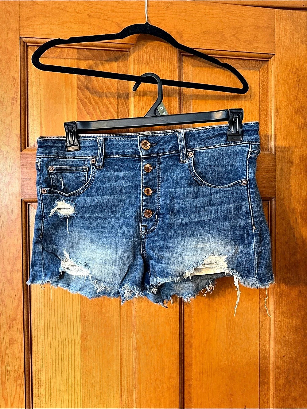 American Eagle Distressed Denim Jean Shorts Blue Size 12